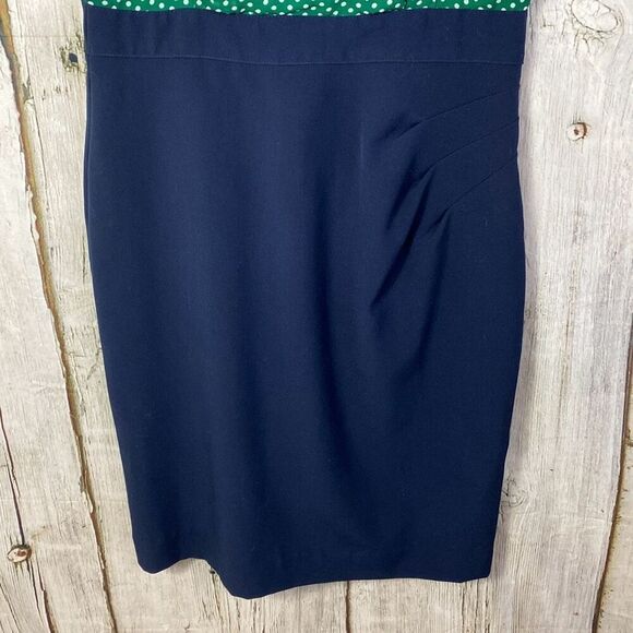 Shelby & Palmer Women's Vintage Polka Dot Retro Dress Size 6 Green Chiffon Navy - Picture 3 of 10